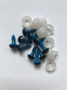 8mm blue and black safety eyes - 10 pack