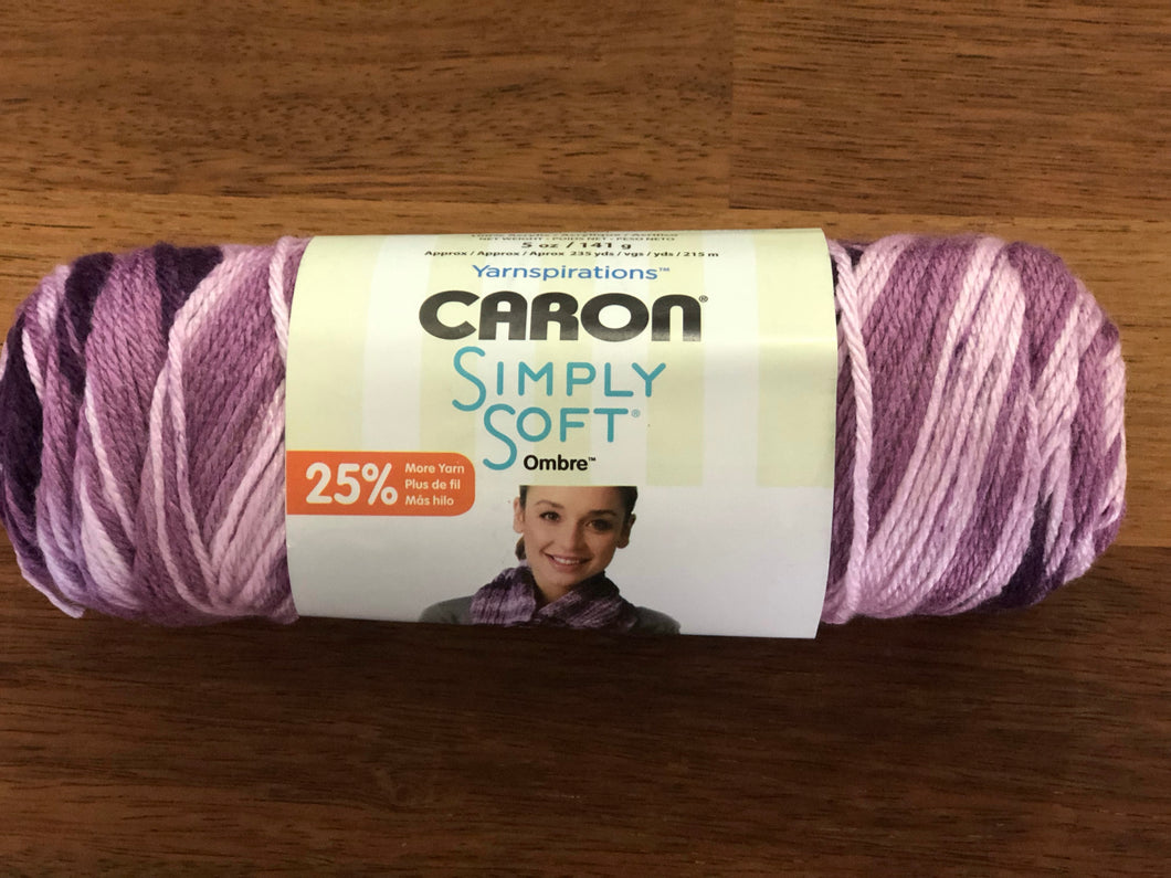 Caron Simply Soft - Ombre & Speckles - Grape Purple