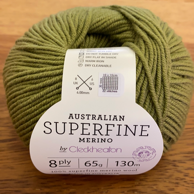 Cleckheaton Superfine Merino 8ply - Olive 0069
