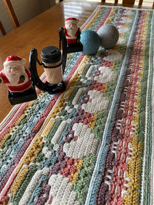 Crocheted Christmas Santa Table Runner