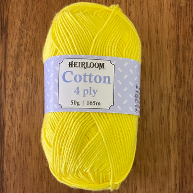 Heirloom 100% Cotton 4ply - Canary 6633 - discontinued