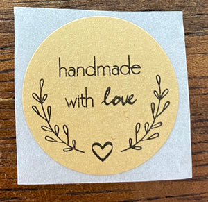 Handmade with Love 2.5cm Seal - Pack of 5
