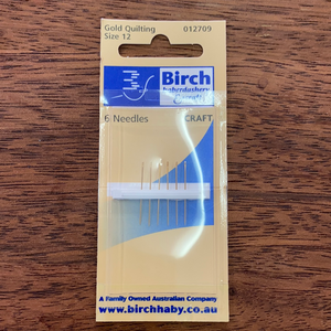 Birch Gold Quilting Needles - size 12