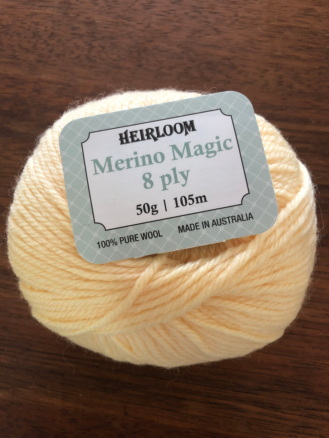 Heirloom Merino Magic 8ply - Pastel Yellow 6246