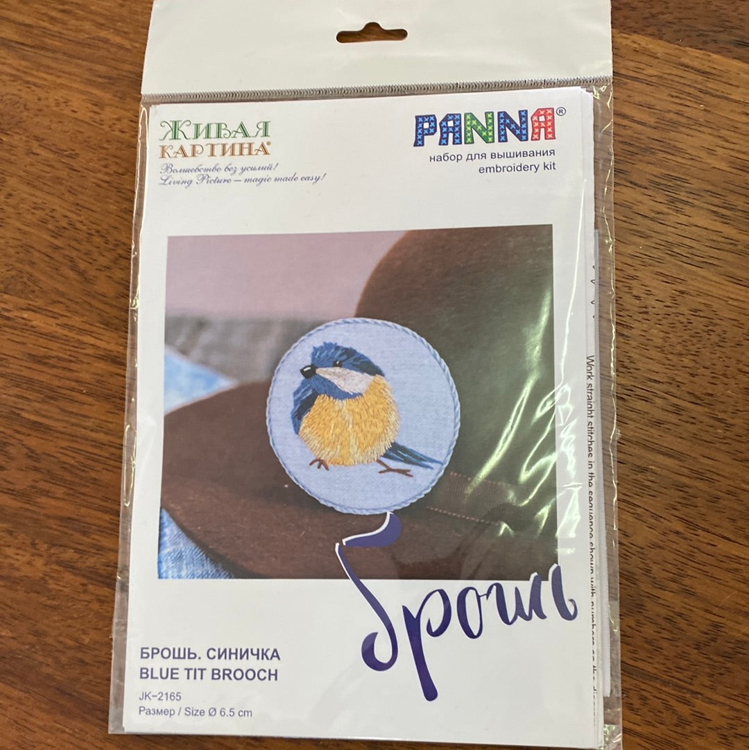 Panna - Blue Tit Brooch Cross Stitch Kit – Knitty Gritty yarn and more