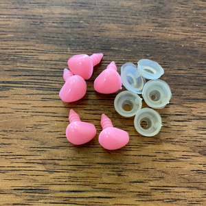 10mm solid pink safety noses - 5 pack
